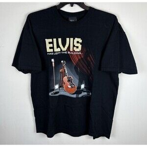 Vintage Y2K 2005 Elvis Graceland Big Graphic T-Shirt / Black / Size XL